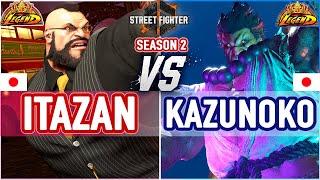 SF6  Itazan (Zangief) vs Kazunoko (Akuma)  SF6 High Level Gameplay