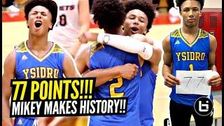 Mikey Williams Scores 77 POINTS!!! BREAKS CALIFORNIA RECORD & Makes HISTORY!! Youngest PLAYER EVER!
