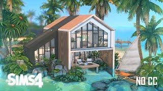 MODERN BEACH HOUSE (NO CC) | The Sims 4 | Speed Build | Palakoslip