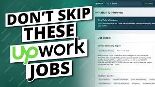 How To Select The BEST JOBS to Apply to on Upwork