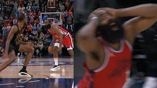 James Harden reaction to cooking Evan Mobley with prime Harden move 