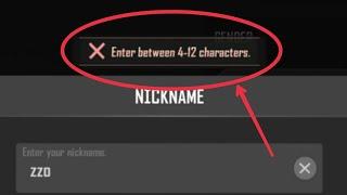 PUBG NEW STATE Fix Enter between 4-12 characters Nickname Problem Solve | not Create Nikename issue