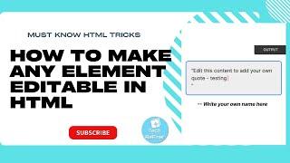 Make any content editable in HTML| Editable Div | TechReFiner