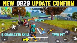 TOP 5 NEW CHANGES IN OB29 UPDATE | FREE FIRE OB29 UPDATE CONFIRM | FREE FIRE OB29 ADVANCE SERVER