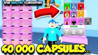 I OPENED 40,000 CAPSULES TRYING TO GET THE SECRET CUSTOMER IN ARCADE EMPIRE...PLEASE!! (Roblox)