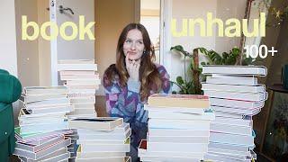 my BIGGEST book unhaul (getting rid of 100+ books) this hurt