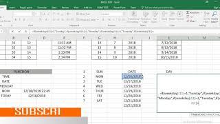 Excel: Use Weekday with Nested If formula's in excel(Display Day instead of day no.) (Ss Bro Tech)