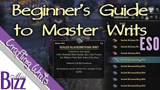 Beginner's Guide to Master Writs in Elder Scrolls Online - ESO Master Crafting Writs