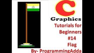 C Graphics Programming Tutorials For Beginners #14 FLAG  in Hindi,English,Urdu