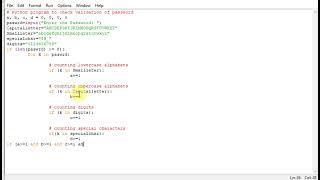Python program to check validation of password