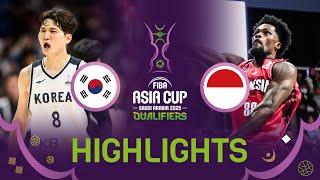 Korea fend off Indonesia for second win | Highlights | FIBA Asia Cup 2025 Qualifiers