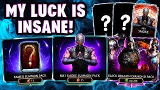 MK Mobile THE LUCKIEST MK1 Smoke Pack Opening. Why I Opened Kameo Packs On Beginner Account.