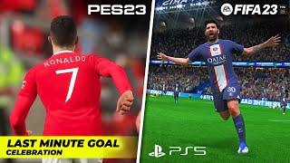 FIFA 23 vs eFOOTBALL PES 23 | PS5 Last Minute Goal Celebrations