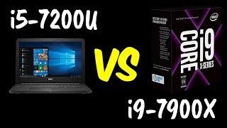 i5-7200U vs i9-7900X Benchmarks Test!  [4K]