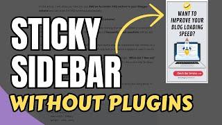 How to Enable Sticky sidebar in Wordpress (without Plugins)