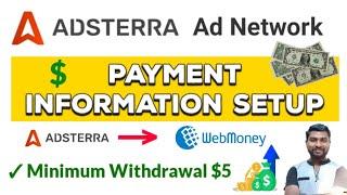 Adsterra Payment Information Setup | How To Add Payment Method In Adsterra - SmartHindi