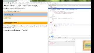 EVENT CURRENTTARGET IN JQUERY DEMO