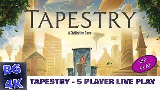 Tapestry Board Game - 5 Player Live Play