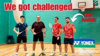 Can we beat 2 club players with Kids Badminton Rackets? | Challenge Us series