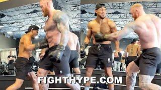 TEOFIMO LOPEZ "MOUNTAIN" BODY SHOT CHALLENGE; TRADES BLOWS WITH STRONGEST MAN HAFTHOR BJORNSSON