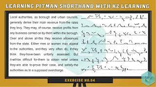 Exercise No.54 @ 60 WPM - Pitman Shorthand Dictation - KZ Learning #shorthand