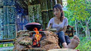 Full video 150 days : Bushcraft skills and foraging wild food in the rainforest - survival shelter