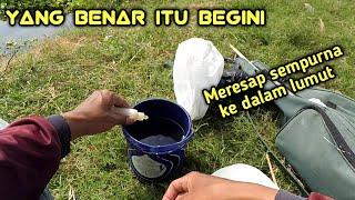 LANGSUNG TEST||cara mencampur essen dengan lumut yang baik dan benar saat mancing nila