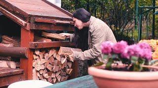 Peaceful life in the woods in Italy - Fog, Wood Stove and Handicrafts