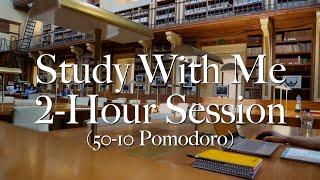 Study With Me: 2-Hour Library Session [Background Noise] - Study With Antonio, 50-10 Pomodoro