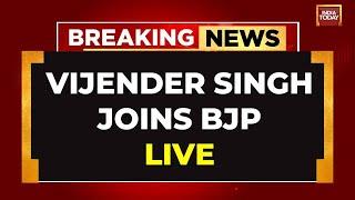 VIJENDER SINGH JOINS BJP LIVE