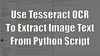 How to use Tesseract OCR in a Python script (pytesseract)