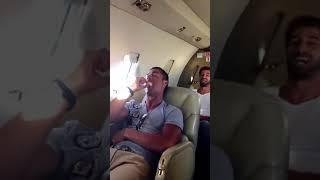 Cristiano Ronaldo got pranked in the airplane  (via rickyregufe/Instagram) #shorts