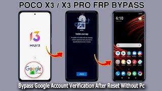 Poco X3/X3 Pro Frp Bypass Youtube Update Not Working 2024 | Remove Google Verify Account (Frp Lock)