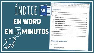 Cómo hacer un ÍNDICE en WORD en 5 MINUTOS