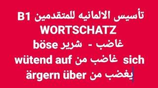 الالمانيه 517 ( للمتقدمين B1 WORTSCHATZ böse  wütend sich ärgern  غاضب شرير  يغضب من ) Learn German