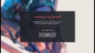 Valorant has encountered a connection error.Please relaunch client to reconnect Fixed 2022 Van-81