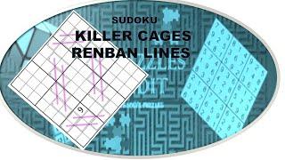 Sudoku: Renban Lines + Killer Cages (English)