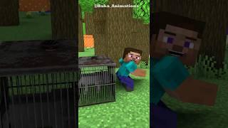 Steve And The Wolf In The Woods #minecraftanimation