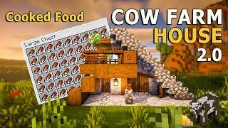 BEST AUTOMATIC Cow Farm House 2.0 Tutorial in Minecraft 1.20 Survival! | Bedrock Java