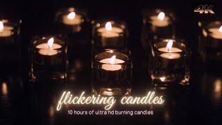 Flickering Candles | 10 hour Silent 4K Video