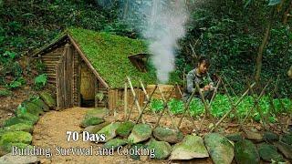 70 Days How Girl Survive In The Rain Forest || Survival Challenge, Build Shelter, Catch And Cook