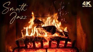 Crackling Fireplace & Jazz Music Ambience ~ Romantic Smooth Jazz Fireplace Ambience