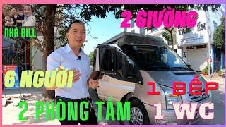 Độc Lạ VN: Nhà di động 2 giường, 2 phòng tắm, 6 Người, 1Wc, 1 Bếp trên xe Ford TransitMobihome VN.