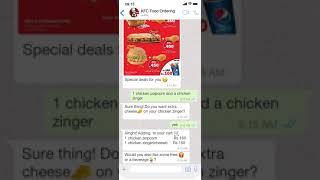 KFC Food Ordering on Whatsapp