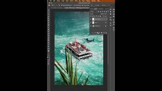 Photoshopping a Shark into the Water #shorts #photoshoptutorial