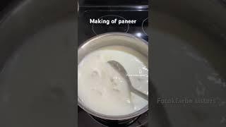 Making paneer at home | Vinegar #paneer #paneerrecipe #paneerbhurji #makingof #shorts #food #easy