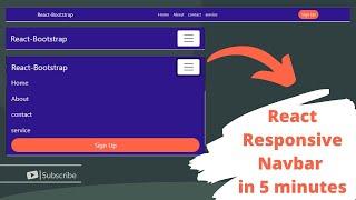 how to create react-bootstrap responsive navbar | react navbar  beginner | react router v6