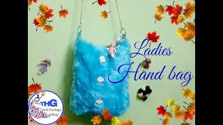 How to make ladies handbag using fur cloth//Kids sidebag