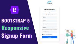 Responsive Signup Form Using Bootstrap 5 | Bootstrap 5 Signup Form | Bootstrap 5 Project In Hindi