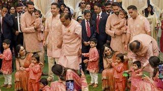 Isha & kids With Mukesh Ambani & Grand Child Akash, Anand Primal Anant+ Radhika Wedding Celebration